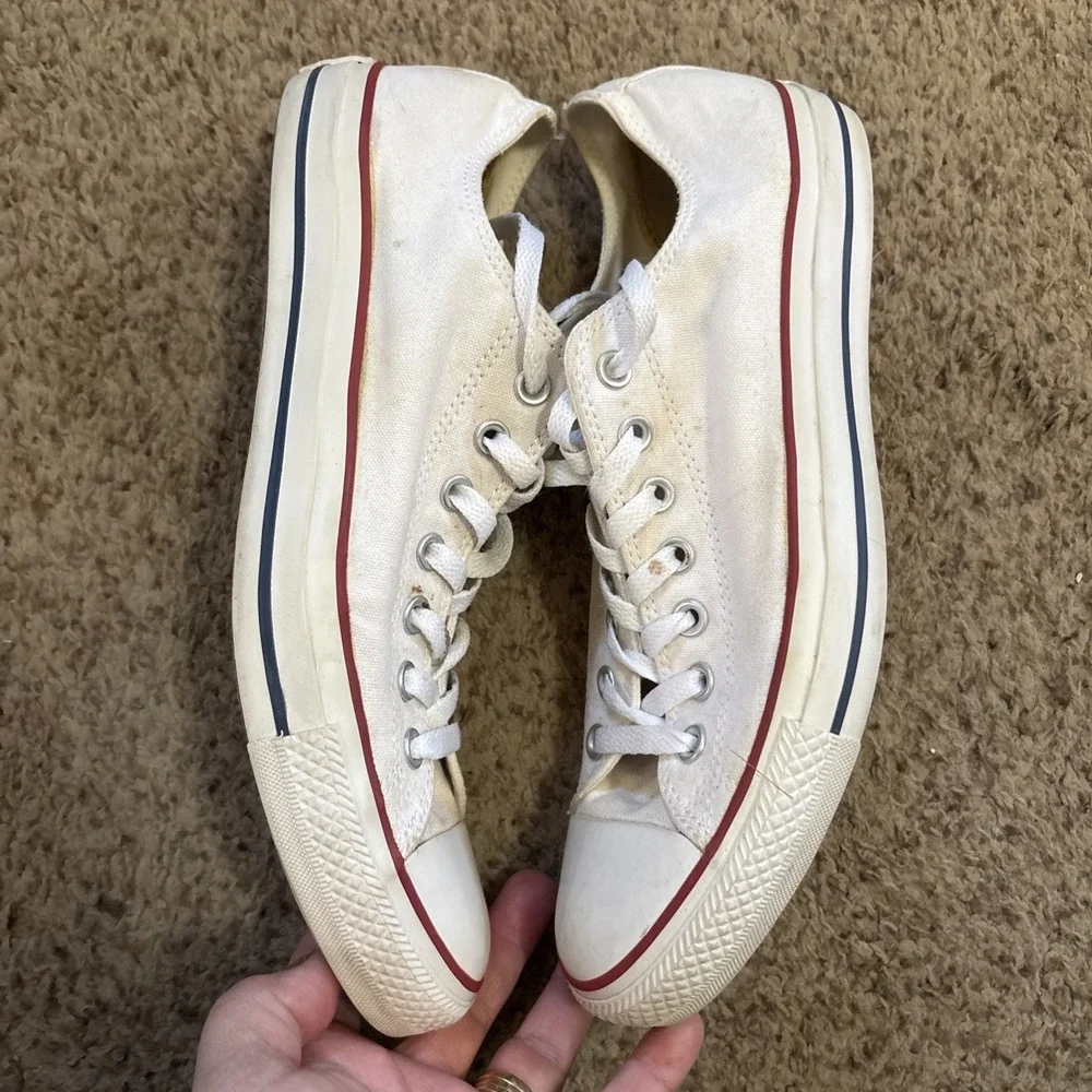 Converse Sneakers Tennis Shoes Men's 10 Women's 12 M7652 White Red - Picture 2 of 8